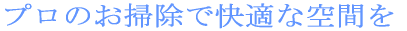 プロのお掃除で快適な空間を